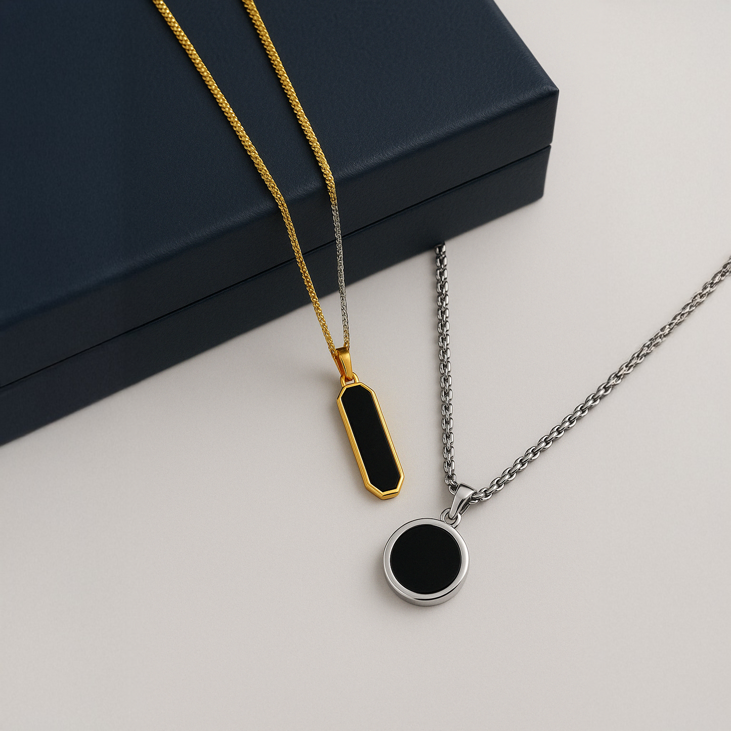 The Aura Duo – Signature Pendant Combo in Gold & Silver